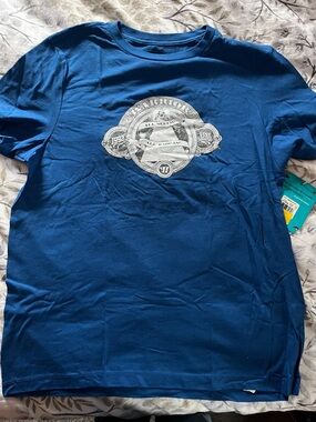 Men's Deep Blue Graphic Short-Sleeve Crewneck T-Shirt